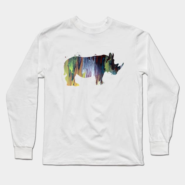 Rhino Long Sleeve T-Shirt by TheJollyMarten